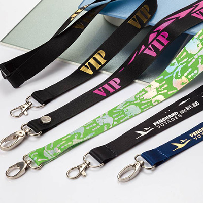 Metallic foil printing lanyard