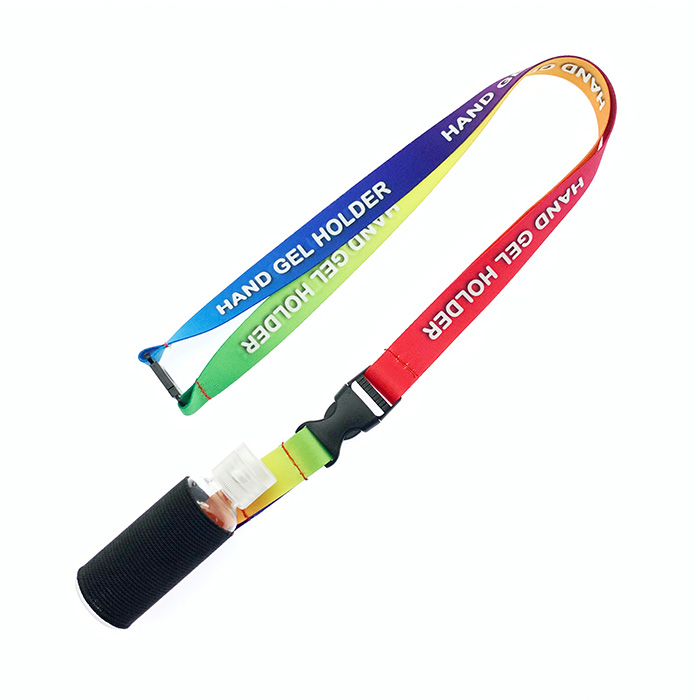 Lanyard hand gel holder